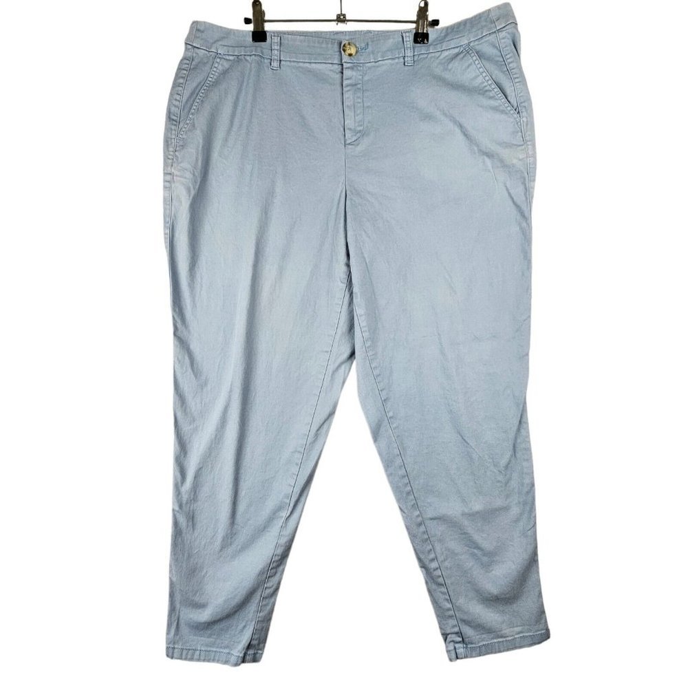 Lane Bryant Size 20 Women's Flat Front Capri Cropped Pants Trousers Baby Blue